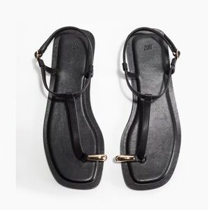 H&M T-strap sandals Toe Loop Embellished with a chunky metal Motif-Detail Sandal